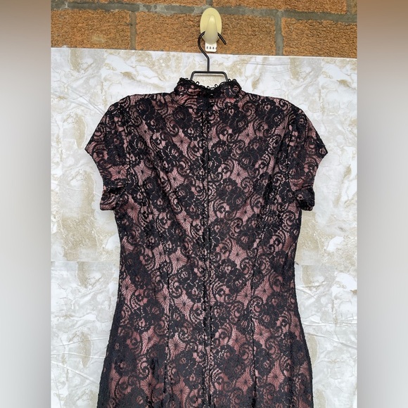 jessica mcclintock Cheongsam style size 4  lace maxi dress - Picture 10 of 16